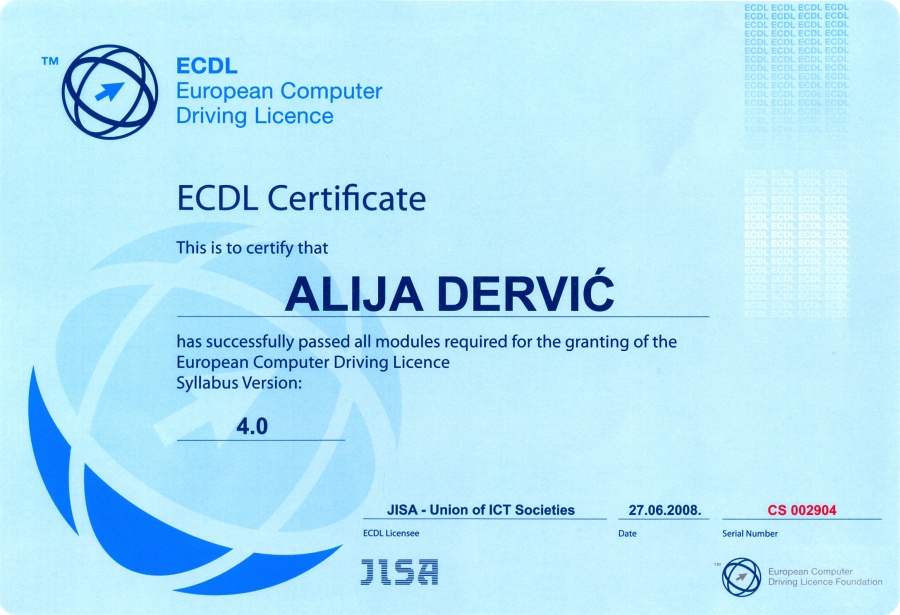 Alija Certifikat 01